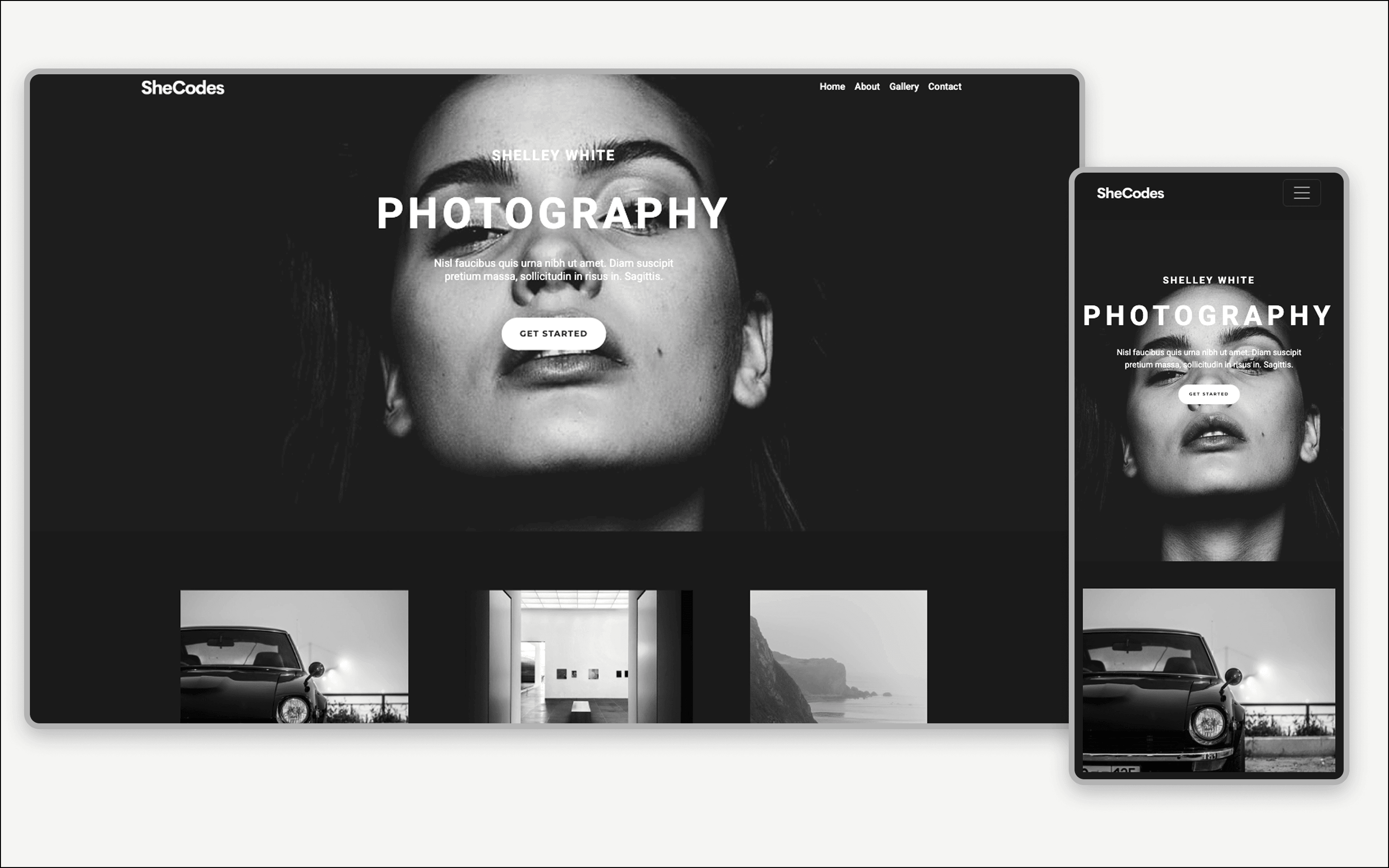 Preview of photography website
